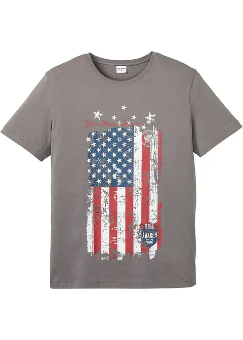 T-Shirt aus reiner Baumwolle in grau von vorne - bonprix T-Shirt aus reiner Baumwolle in grau von vorne - bonprix