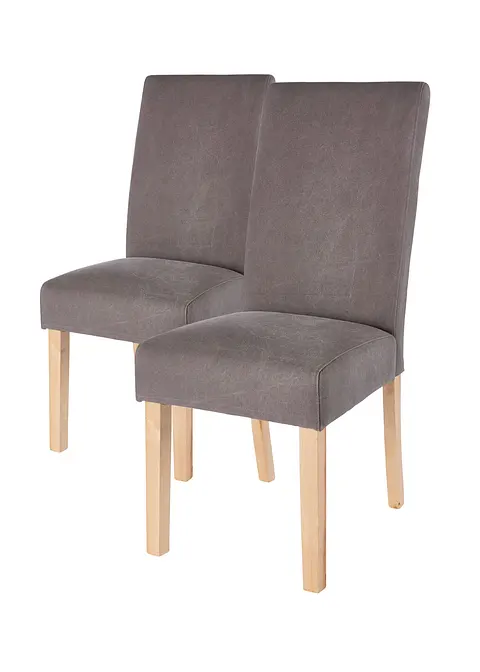 Stuhl mit hoher Lehne, 2er-Set in grau von vorne - bpc living bonprix collection Stuhl mit hoher Lehne, 2er-Set in grau von vorne - bpc living bonprix collection