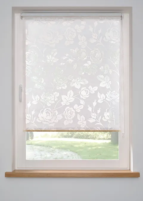 Ausbrenner Rollo mit Blumen-Motiv in weiß - bpc living bonprix collection Ausbrenner Rollo mit Blumen-Motiv in weiß - bpc living bonprix collection