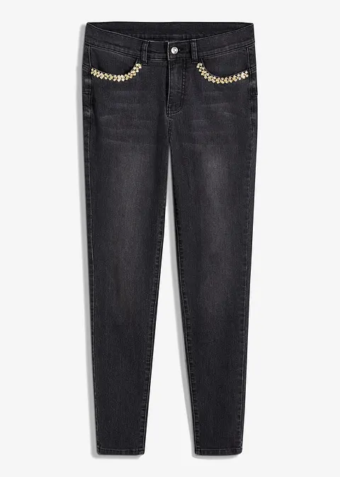 Skinny-Jeans in schwarz von vorne - bonprix Skinny-Jeans in schwarz von vorne - bonprix