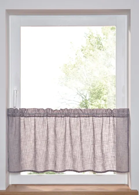 Scheibengardine in Leinen-Optik in grau - bonprix Scheibengardine in Leinen-Optik in grau - bonprix