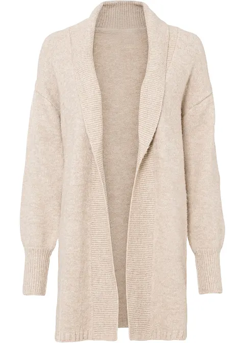Longstrickjacke in beige von vorne - bonprix Longstrickjacke in beige von vorne - bonprix