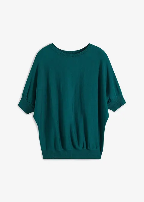 Feinstrickpullover in petrol von vorne - bonprix Feinstrickpullover in petrol von vorne - bonprix