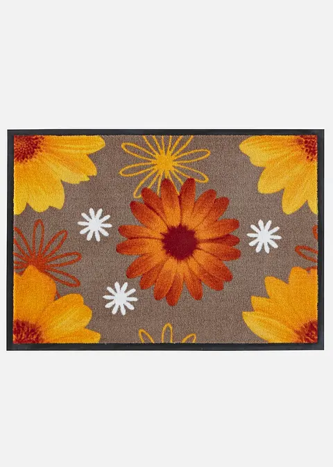 Fußmatte mit Blumenmotiv in orange - bonprix Fußmatte mit Blumenmotiv in orange - bonprix