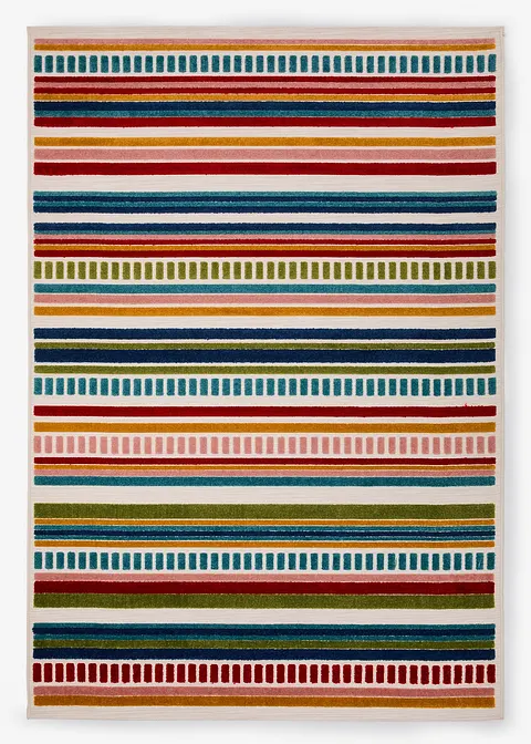 In- und Outdoor Teppich mit Hoch- Tiefstreifen in bunt von vorne - bonprix In- und Outdoor Teppich mit Hoch- Tiefstreifen in bunt von vorne - bonprix