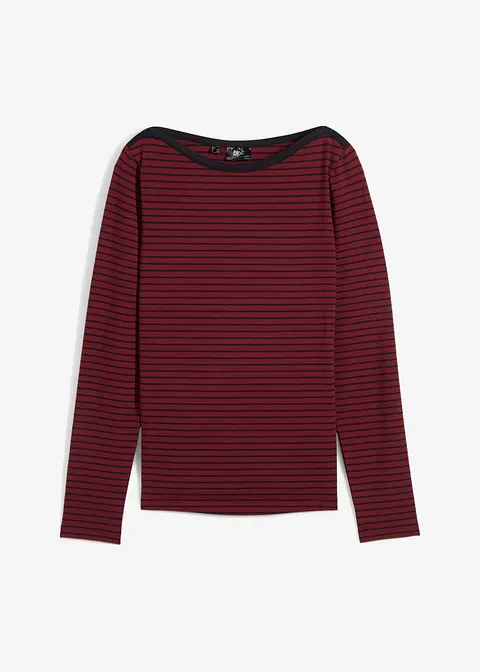 Langarmshirt mit reiner Bio-Baumwolle in rot von vorne - bonprix Langarmshirt mit reiner Bio-Baumwolle in rot von vorne - bonprix
