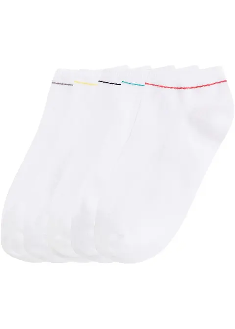Sneakersocken mit Bio Baumwolle (5er Pack) in weiß von vorne - bonprix Sneakersocken mit Bio Baumwolle (5er Pack) in weiß von vorne - bonprix