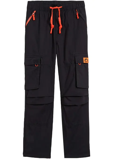 Schlupfhose mit Cargotaschen, Regular Fit in schwarz von vorne - bonprix Schlupfhose mit Cargotaschen, Regular Fit in schwarz von vorne - bonprix
