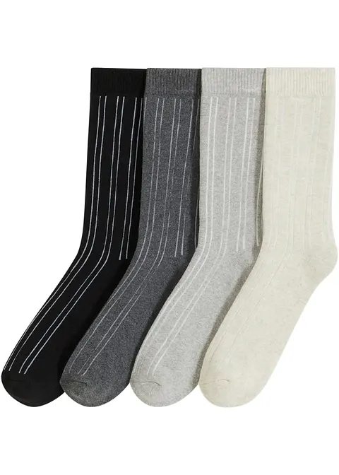 Thermo Socken mit Innenfrottee mit Bio-Baumwolle (4er-Pack) in beige von vorne - bonprix Thermo Socken mit Innenfrottee mit Bio-Baumwolle (4er-Pack) in beige von vorne - bonprix