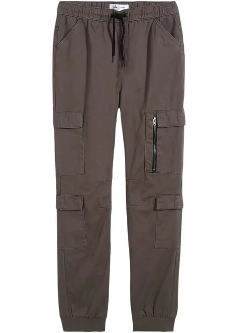 Regular Fit Cargohose aus reiner Baumwolle in grau von vorne - bonprix Regular Fit Cargohose aus reiner Baumwolle in grau von vorne - bonprix