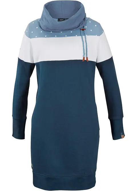 Sweatkleid aus reiner Bio-Baumwolle in blau von vorne - bonprix Sweatkleid aus reiner Bio-Baumwolle in blau von vorne - bonprix