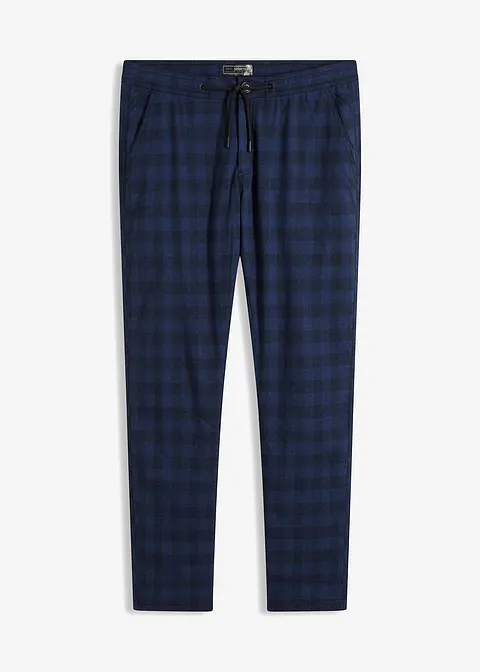 Stretch-Chinohose mit kariertem Muster in blau von vorne - bonprix Stretch-Chinohose mit kariertem Muster in blau von vorne - bonprix