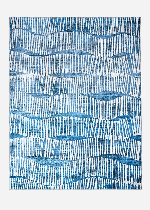 Teppich mit Wellenmusterung in blau von vorne - bonprix Teppich mit Wellenmusterung in blau von vorne - bonprix