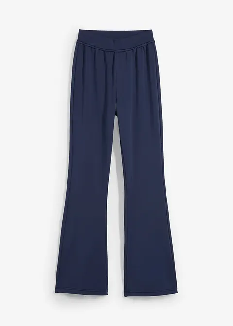 Ausgestellte Jerseyhose mit angerauter Innenseite in blau von vorne - bonprix Ausgestellte Jerseyhose mit angerauter Innenseite in blau von vorne - bonprix