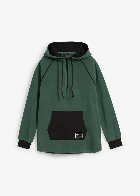 Fleeceshirt mit Kapuze in grün von vorne - bonprix Fleeceshirt mit Kapuze in grün von vorne - bonprix