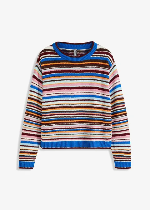 Pullover gestreift in blau von vorne - bonprix Pullover gestreift in blau von vorne - bonprix