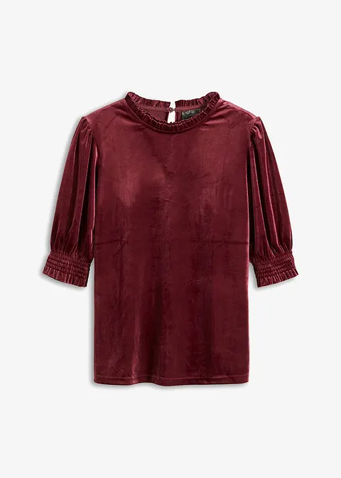 Shirt aus softem Samt in rot von vorne - bonprix Shirt aus softem Samt in rot von vorne - bonprix
