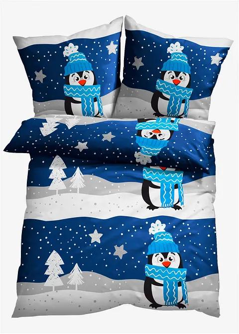Bettwäsche mit winterlichem Design in blau - bonprix Bettwäsche mit winterlichem Design in blau - bonprix