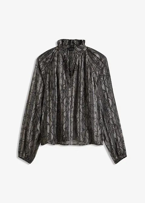 Chiffon Bluse in grau von vorne - bonprix Chiffon Bluse in grau von vorne - bonprix