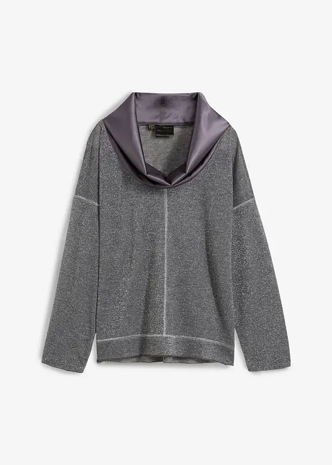 Glitzer-Shirt in grau von vorne - bonprix Glitzer-Shirt in grau von vorne - bonprix