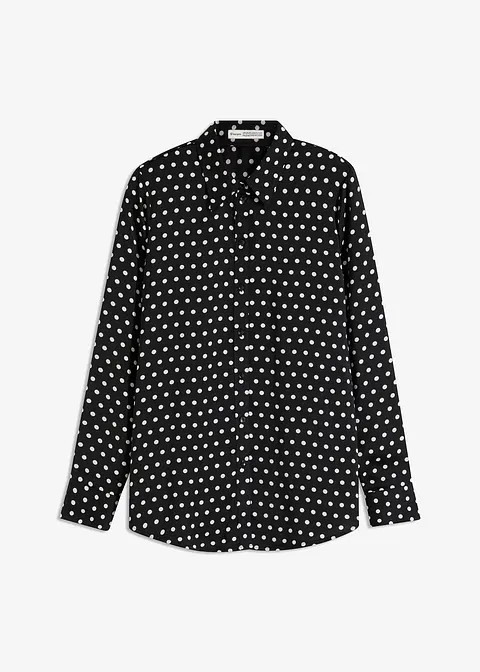 Bluse aus feinem Satin in schwarz von vorne - bonprix Bluse aus feinem Satin in schwarz von vorne - bonprix