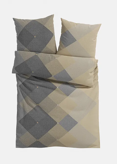 Bettwäsche mit Rauten in grau - bonprix Bettwäsche mit Rauten in grau - bonprix