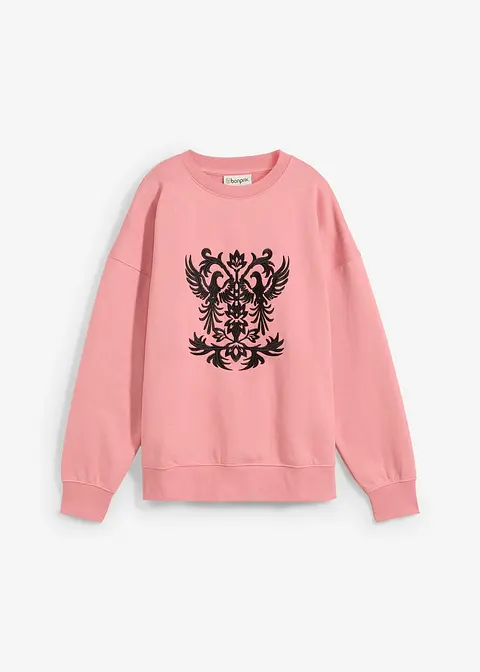 Oversize-Sweatshirt in rosa von vorne - bonprix Oversize-Sweatshirt in rosa von vorne - bonprix