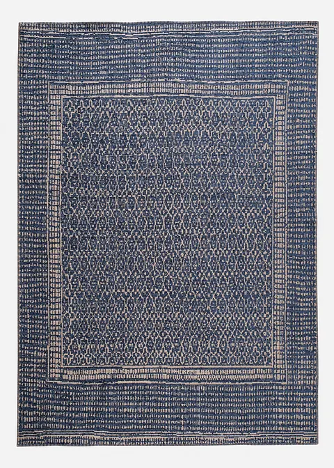 Teppich mit Vintage Musterung in blau von vorne - bonprix Teppich mit Vintage Musterung in blau von vorne - bonprix