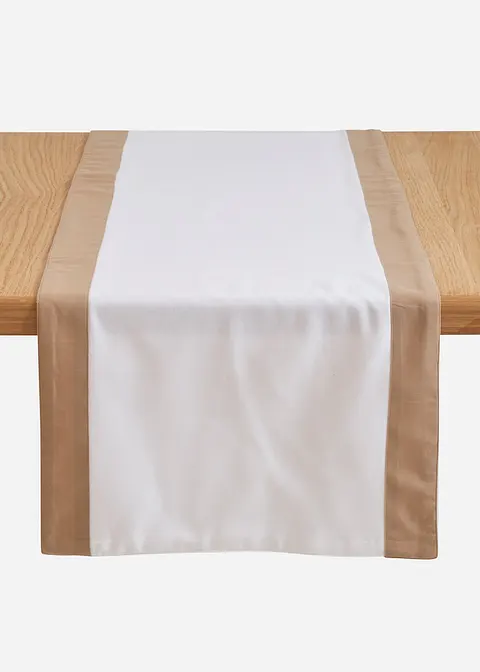 Bio Baumwoll Tischläufer mit Struktur in weiß von vorne - bonprix Bio Baumwoll Tischläufer mit Struktur in weiß von vorne - bonprix