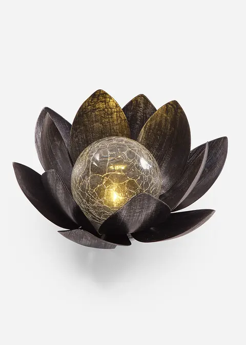 Solar Dekoleuchte in Seerosen-Design in schwarz von vorne - bonprix Solar Dekoleuchte in Seerosen-Design in schwarz von vorne - bonprix
