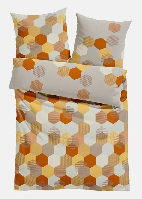 Bettwäsche mit grafischem Design in grau von vorne - bonprix Bettwäsche mit grafischem Design in grau von vorne - bonprix