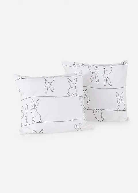 Kissenbezug mit Hasen in schwarz von vorne - bonprix Kissenbezug mit Hasen in schwarz von vorne - bonprix