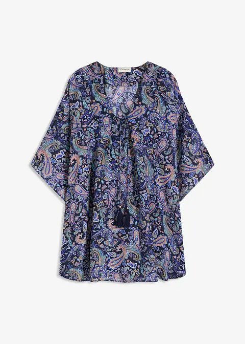 Transparente Strand Tunika in blau von vorne - bonprix Transparente Strand Tunika in blau von vorne - bonprix