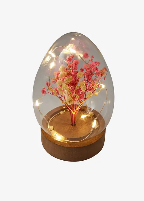 LED-Deko-Objekt Ei mit Trockenblumen in pink - bonprix LED-Deko-Objekt Ei mit Trockenblumen in pink - bonprix