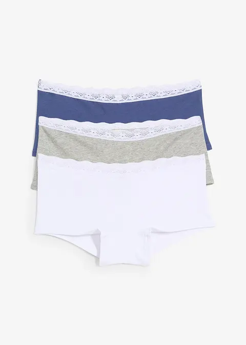 Panty mit Spitze (5er Pack) in blau von vorne - bonprix Panty mit Spitze (5er Pack) in blau von vorne - bonprix