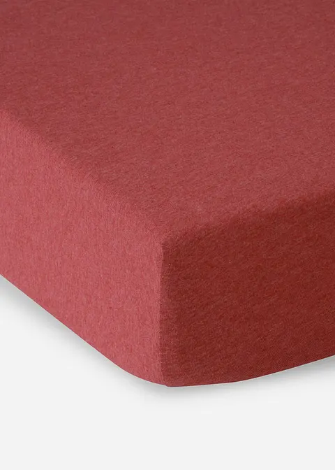 Spannbettlaken in Leinen-Optik in rot von vorne - bonprix Spannbettlaken in Leinen-Optik in rot von vorne - bonprix