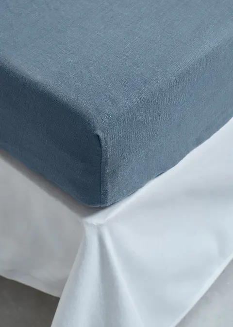 Hochwertiges Leinen Bettlaken in lila von vorne - bonprix Hochwertiges Leinen Bettlaken in lila von vorne - bonprix
