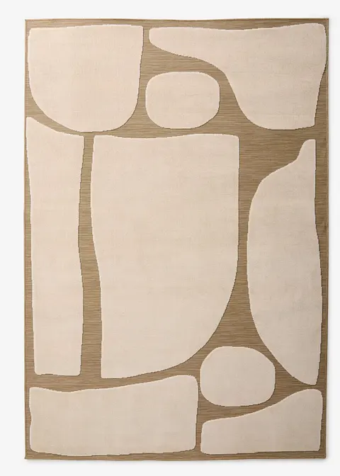 In-und Outdoor Teppich mit Hoch-Tiefmotiv in beige von vorne - bonprix In-und Outdoor Teppich mit Hoch-Tiefmotiv in beige von vorne - bonprix