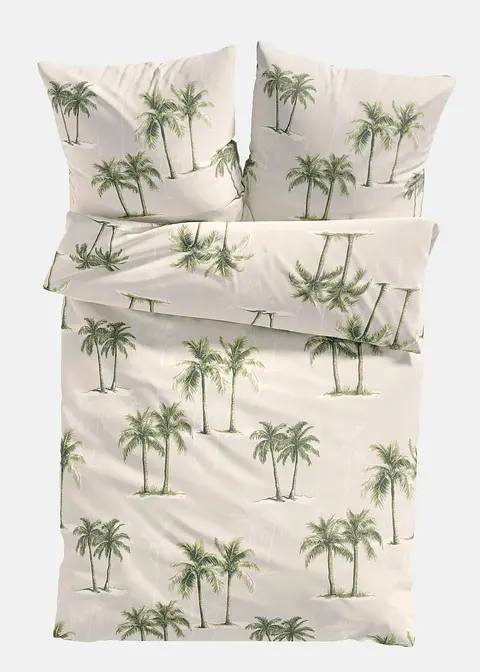 Bettwäsche mit Palmen in beige von vorne - bonprix Bettwäsche mit Palmen in beige von vorne - bonprix