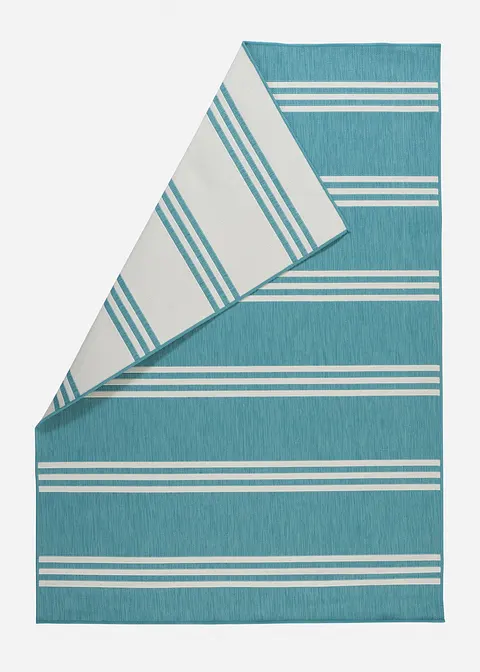In- und Outdoor Wende-Teppich mit Streifen in blau - bonprix In- und Outdoor Wende-Teppich mit Streifen in blau - bonprix