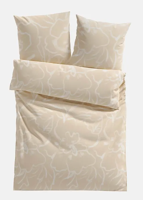 Bettwäsche mit Blumen in beige von vorne - bonprix Bettwäsche mit Blumen in beige von vorne - bonprix