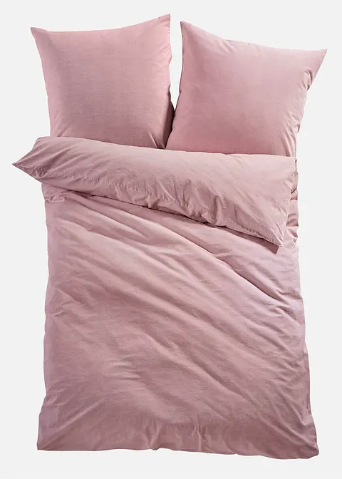 Bettwäsche in Leinenoptik in rosa von vorne - bonprix Bettwäsche in Leinenoptik in rosa von vorne - bonprix