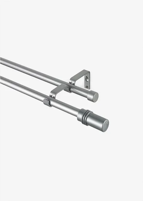 Gardinenstange mit Endstück Zylinder in silber von vorne - bonprix Gardinenstange mit Endstück Zylinder in silber von vorne - bonprix