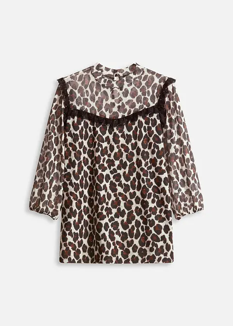 Shirt aus softem Mesh mit Spitze in braun von vorne - bonprix Shirt aus softem Mesh mit Spitze in braun von vorne - bonprix
