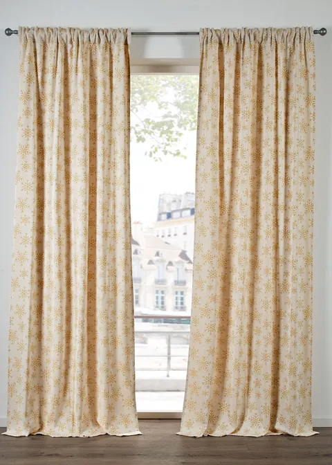 Jacquard Vorhang aus Bio Baumwolle (1er Pack) in beige - bonprix Jacquard Vorhang aus Bio Baumwolle (1er Pack) in beige - bonprix