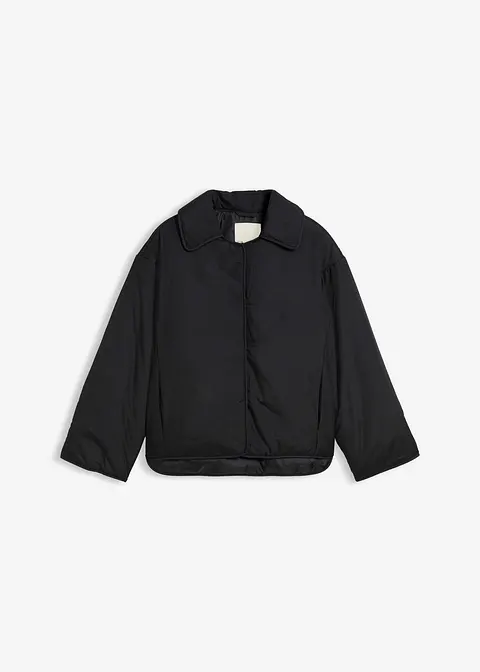 Wattierte Jacke in schwarz von vorne - bonprix Wattierte Jacke in schwarz von vorne - bonprix