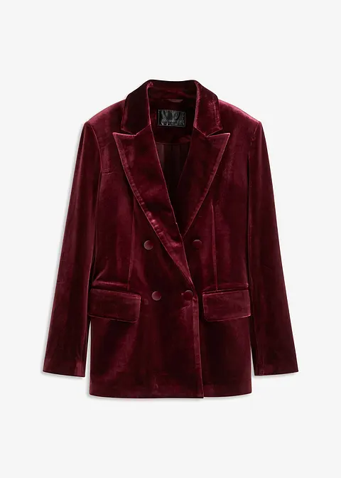 Blazer aus softem Samt in rot von vorne - bonprix Blazer aus softem Samt in rot von vorne - bonprix