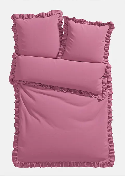 Bettwäsche mit Rüschen in lila von vorne - bonprix Bettwäsche mit Rüschen in lila von vorne - bonprix