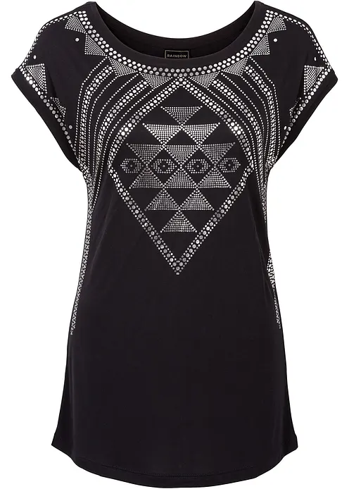 Shirt aus softer Viskose in schwarz von vorne - bonprix Shirt aus softer Viskose in schwarz von vorne - bonprix