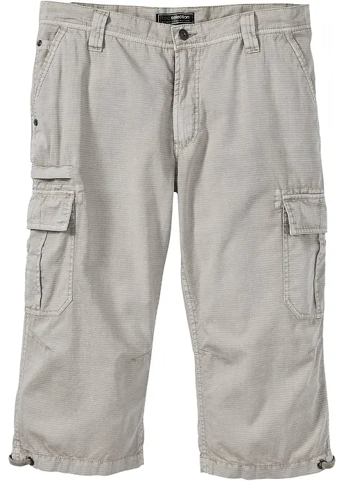 Regular Fit Cargo-Long-Bermuda aus reiner Baumwolle in grau von vorne - bonprix Regular Fit Cargo-Long-Bermuda aus reiner Baumwolle in grau von vorne - bonprix